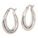 Sterling Silver Rhodium Plated Double Hoop Earrings - QE-852B3E88-7116