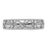 Sterling Silver Rhodium Plated Fancy Diamond Band - QD-2A74CDA1-1459