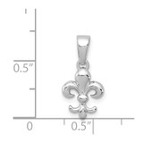 Sterling Silver Rhodium Plated Fleur de lis Pendant - QC-61A14743-4905