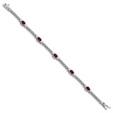 Sterling Silver Rhodium Plated Garnet Bracelet - QX-17E4A85C-5082