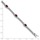 Sterling Silver Rhodium Plated Garnet Bracelet - QX-17E4A85C-5082