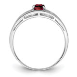 Sterling Silver Rhodium Plated Garnet Ring - QR-0E964A67-2365