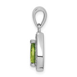 Sterling Silver Rhodium Plated Green and Clear CZ Pendant - QP-F5463151-3844