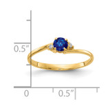 14k 4mm Sapphire AA Diamond ring