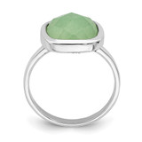 Sterling Silver Rhodium Plated Green CZ Ring - QR-7C72D6C9-2976