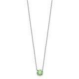 Sterling Silver Rhodium Plated Green Swarovski Crystal 16.5 inch Necklace with 2 inch extension - QG-2872E658-3783