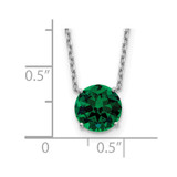 Sterling Silver Rhodium Plated Green Swarovski Crystal 16.5 inch Necklace with 2 inch extension - QG-CEFC9D8D-2990