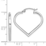 Sterling Silver Rhodium Plated Heart Hoop Earrings - QE-62EF49E9-8788