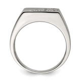 Sterling Silver Rhodium Plated Men's CZ Fashion Ring - QR-6AA0111E-3024