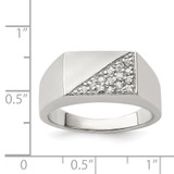 Sterling Silver Rhodium Plated Men's CZ Fashion Ring - QR-6AA0111E-3024