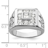 Sterling Silver Rhodium Plated Men's Fashion CZ Ring - QR-A93E7723-4342