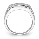 Sterling Silver Rhodium Plated Men's Polished Diam. Ring - QR-11875DF0-5952