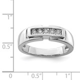 Sterling Silver Rhodium Plated Men's Polished Diam. Ring - QR-6A59D50F-2357