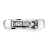 Sterling Silver Rhodium Plated Men's Polished Diam. Ring - QR-6A59D50F-2357