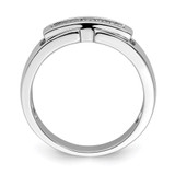 Sterling Silver Rhodium Plated Men's Polished Diam. Ring - QR-820C6074-8299