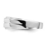 Sterling Silver Rhodium Plated Men's Polished Diam. Ring - QR-88D664AC-2471