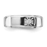 Sterling Silver Rhodium Plated Men's Polished Diam. Ring - QR-CC371A4B-4318