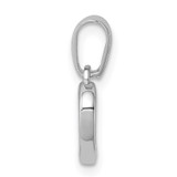 Sterling Silver Rhodium Plated Open Heart Pendant