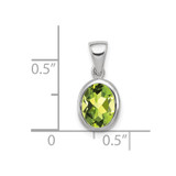 Sterling Silver Rhodium Plated Peridot Pendant - QD-CFC4C9D3-1227