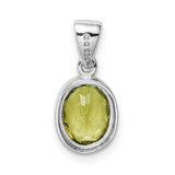 Sterling Silver Rhodium Plated Peridot Pendant - QD-CFC4C9D3-1227