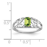 Sterling Silver Rhodium Plated Peridot Ring - QR-19DF63DC-6794