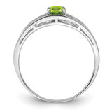 Sterling Silver Rhodium Plated Peridot Ring - QR-2F00531F-5741