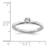 Sterling Silver Rhodium Plated Polished Diamond Ring - QR-805FE748-4072