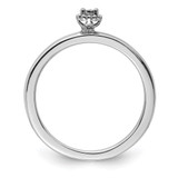 Sterling Silver Rhodium Plated Polished Diamond Ring - QR-8913A02A-5713