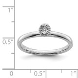 Sterling Silver Rhodium Plated Polished Diamond Ring - QR-8C624943-3827