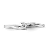 Sterling Silver Rhodium Plated Polished Diamond Ring - QR-9B48B089-5806
