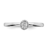 Sterling Silver Rhodium Plated Polished Diamond Ring - QR-D8FDF4E9-2305