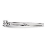 Sterling Silver Rhodium Plated Polished Diamond Square Shape Ring - QR-E223DD76-8714