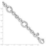 Sterling Silver Rhodium Plated Polished Link Bracelet - QG-4CAC472D-2229