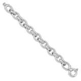 Sterling Silver Rhodium Plated Polished Link Bracelet - QG-61BAC8DE-6939