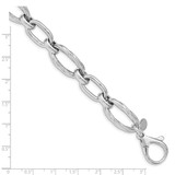 Sterling Silver Rhodium Plated Polished Link Bracelet - QG-AD935B72-4855