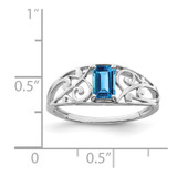 Sterling Silver Rhodium Plated Sky Blue Topaz Ring - QR-590B1D86-2318