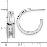 Sterling Silver Rhodium Plated Split Design Hoop Post Earrings - QE-1ACBF098-8728