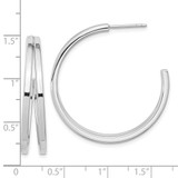 Sterling Silver Rhodium Plated Split Design Hoop Post Earrings - QE-8DA10D3D-6358