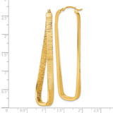 14k 4mm Textured Twisted Oval Hoop Earrings