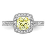 Sterling Silver Rhodium plated White and Yellow CZ Ring - QR-38BA21D9-2747