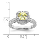 Sterling Silver Rhodium plated White and Yellow CZ Ring - QR-7CCB5A46-9239