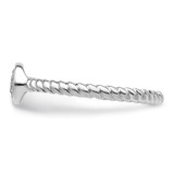 Sterling Silver Rhodium Plated White Diamond Stackable Ring - QR-482C243D-6784