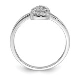 Sterling Silver Rhodium PlatedDiamond Heart Ring - QD-E45C9A77-1412