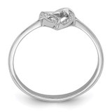 Sterling Silver Rhodium Polished Diamond Accent Heart Ring - QR-B0F4614F-7792