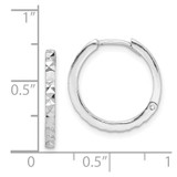 Sterling Silver Rhodium Polished Diamond Cut Hinged Hoop Earrings - QE-38E6D7E6-9005