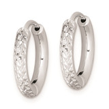 Sterling Silver Rhodium Polished Diamond Cut Hinged Hoop Earrings - QE-C76C5D8C-2579