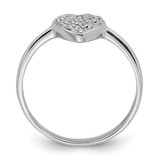 Sterling Silver Rhodium Polished Diamond Heart Ring - QR-92B8A49B-7642
