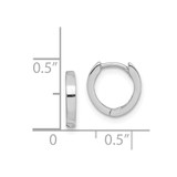 Sterling Silver Rhodium Polished Hinged Hoop Earrings - QE-66D990FA-9309