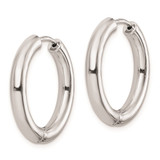 Sterling Silver Rhodium Polished Hinged Hoop Earrings - QE-E10C90CD-5518