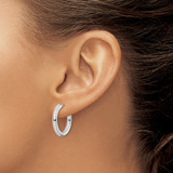 Sterling Silver Rhodium Polished Hinged Hoop Earrings - QE-E10C90CD-5518